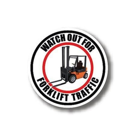 Ergomat 12in CIRCLE SIGNS - Watch Out For Forklift Traffic DSV-SIGN 144 #0511 -UEN